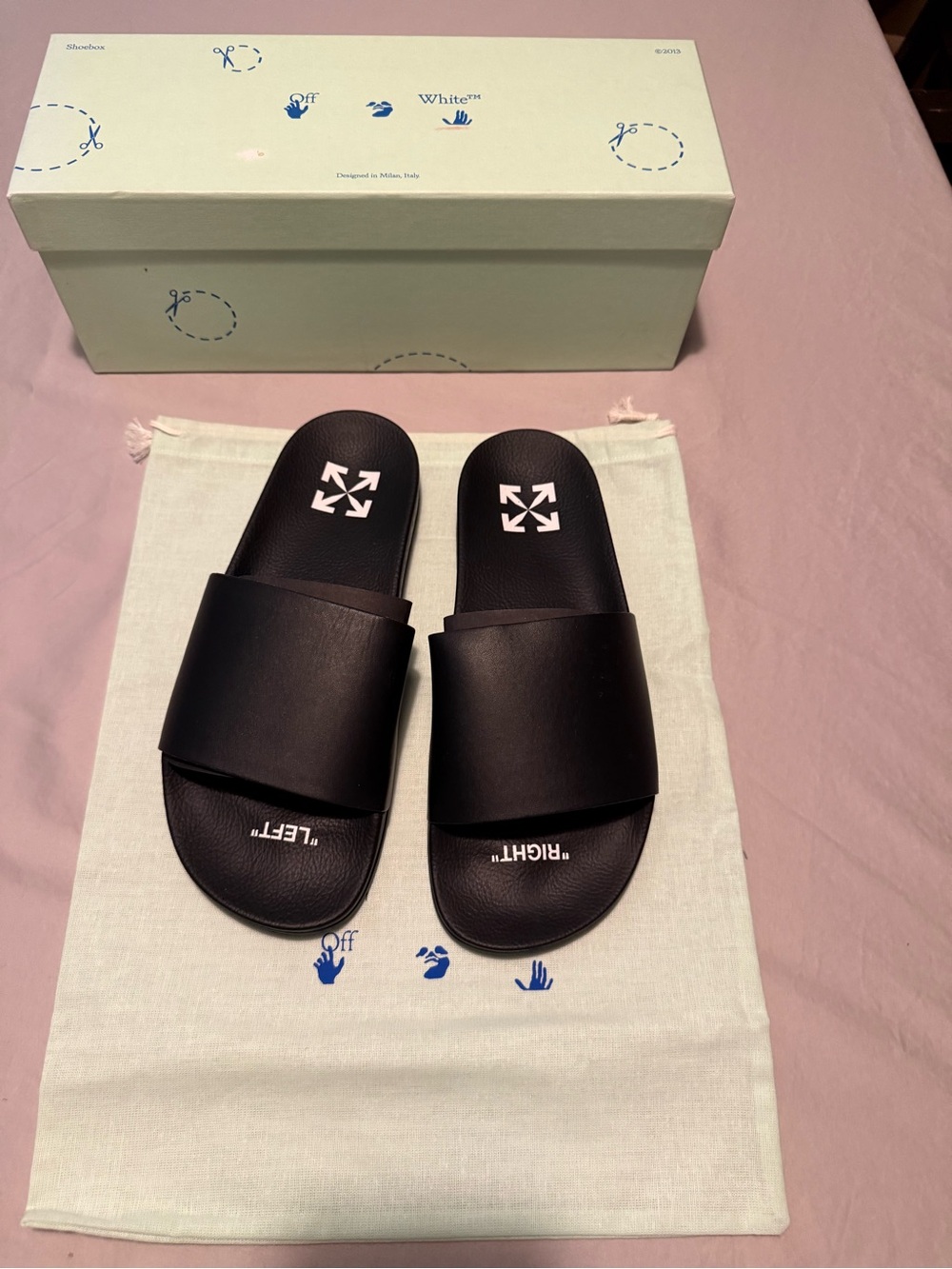 NIB Off-White Black and White Industrial Strap Slide Sandals - Picture 8 of 12